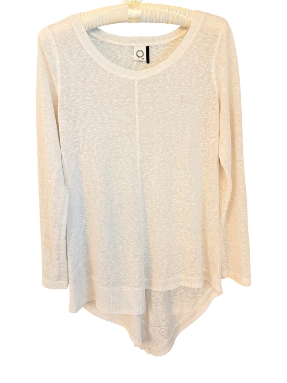 Akemi + Kin Anthropologie White Linen Blend Hi-Low Top Size S